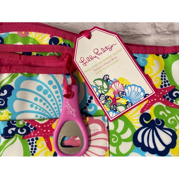 Lilly Pulitzer Insulated Beach Cooler Bag Chiquita Bonita Sea Shells Drinks Tote - Picture 10 of 12